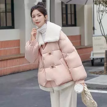 Женский пуховик из двух частей, модное повседневное теплое пальто с воротником-стойкой S чёрный