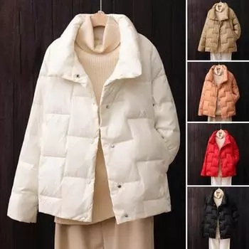 Женский пуховик на пуговицах, ветрозащитный, супермягкий, утепленный, однобортный, для улицы XL чёрный