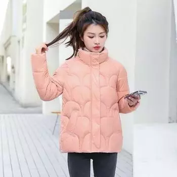 Женский пуховик, новинка 2023 года, модное повседневное легкое женское пальто с воротником-стойкой M белый