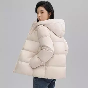 Женский пуховик, осенне-зимняя новая универсальная тонкая куртка в корейском стиле с капюшоном M синий