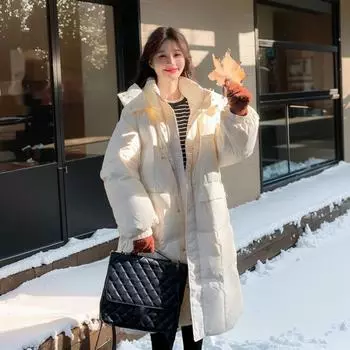 Женский пуховик высокого класса, свободная куртка средней длины S