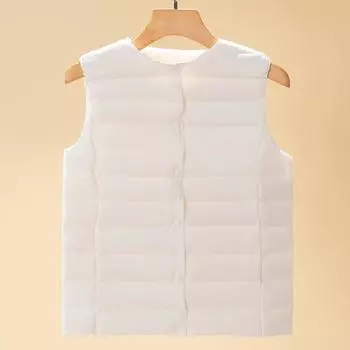 Женский пуховик-жилет, осенне-зимний, на утином пуху, тонкие куртки, ультралегкий воротник, двусторонний жилет без рукавов S синий