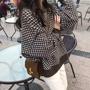 Женский пуловер, 2022, повседневный свитер с напуском и круглым вырезом, женский вязаный пуловер с длинными рукавами на осень и зиму, женский свитер