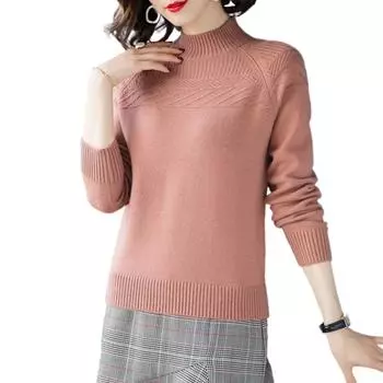 Женский пуловер на весну и осень, однотонный вязаный повседневный свитер M белый