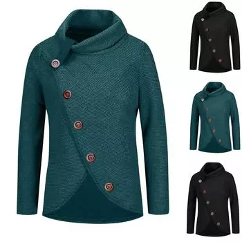 Женский пуловер с длинным рукавом, пуловер, пуловер, рубашка, рубашка L чёрный