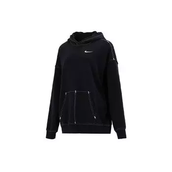 Женский пуловер с капюшоном и вышитым логотипом Nike, черный DM6202-010 M