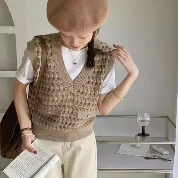 Женский пуловер, жилет, вязаный свитер, весна-осень-зима, повседневный свитер, женский свободный жилет, повседневный свитер, женский жилет