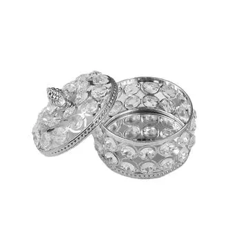 Женский ящик для хранения ювелирных изделий, стильный зеркальный стеклянный кристалл, декоративный органайзер для ожерелий и сережек золотой