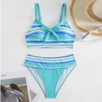 Женский раздельный модный сексуальный купальник-бикини с принтом и подкладкой для груди без стальных скобок L