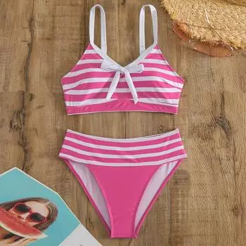 Женский раздельный модный сексуальный купальник-бикини с принтом и подкладкой для груди без стальных скобок L