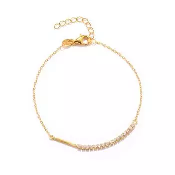 Женский регулируемый браслет Canner из стерлингового серебра 925 пробы с украшениями из циркона золотой