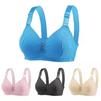 Женский регулируемый бретельки, тонкий бюстгальтер с полной чашкой, бесшовный антипровисающий пуш-ап, беспроводной кружевной декор, бюстгальтер S абрикосовый