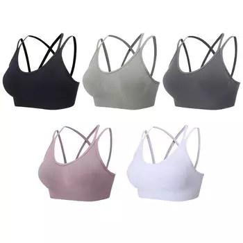 Женский регулируемый бюстгальтер для упражнений с перекрещенной спиной без стального кольца, впитывающий влагу, спортивный бюстгальтер больших размеров для йоги и фитнеса S