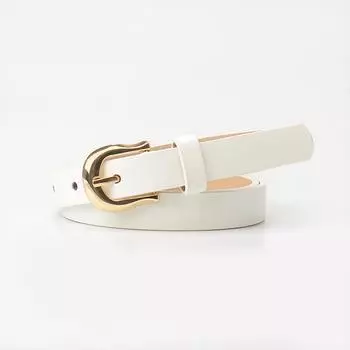 Женский ремень Commuter с пряжкой, плоский ремень, женский, конфетного цвета, простой, украшенный ветром, ремень для джинсов белый