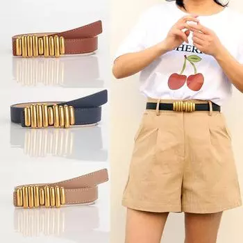 Женский ремень, декоративный ремень, винтажный ремень с пряжкой из сплава, ремень для одежды меньшинства хаки