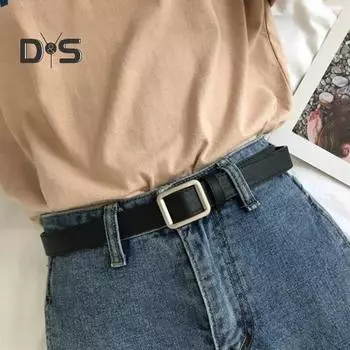 Женский ремень для джинсов, платьев, брюк, повседневный пояс из искусственной кожи, тонкий ремень для женских джинсов, аксессуар для повседневной носки кофейный