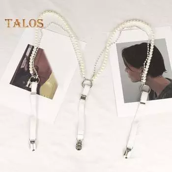 Женский ремень для подтяжек из искусственной кожи со стразами, рубашка, украшение, регулируемый эластичный зажим с уткой в рот, задний ремень, верхняя одежда, ремешок для одежды, ювелирные изделия-цепочки белый