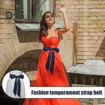 Женский ремень из гладкого атласа со шнуровкой и бантом, декоративный пояс с регулируемой длиной и дизайном галстука-бабочки, формальный пояс 1pc светло-фиолетовый