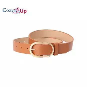 Женский ремень из искусственной кожи, модный женский ремень с пряжкой для джинсов и брюк 103x2.8cm хаки