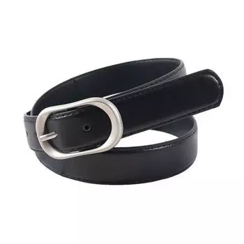 Женский ремень из искусственной кожи, регулируемая длина, пряжка-штифт, пояс для платья чёрный