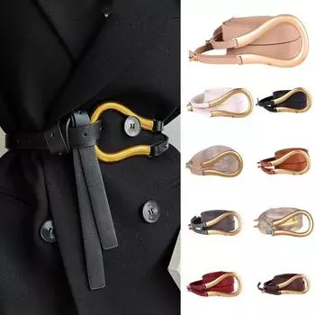 Женский ремень из искусственной кожи с регулируемыми отверстиями, двухслойный пояс из искусственной кожи, пояс для похудения, аксессуары для вечеринок кофейный