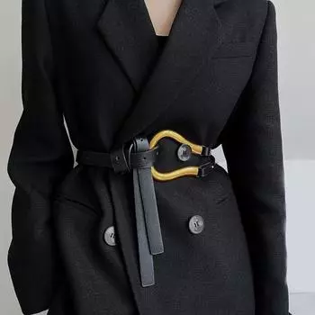 Женский ремень из искусственной кожи с регулируемыми отверстиями, двухслойный пояс из искусственной кожи, пояс для похудения, аксессуары для вечеринок кофейный