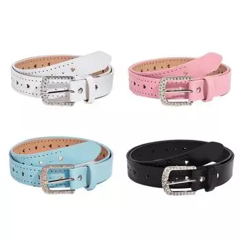 Женский ремень из искусственной кожи с украшением в виде сердца и однотонным ремнем