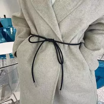 Женский ремень из искусственной кожи, тонкая цепочка на талию, тонкий пояс для платьев, декоративный пояс с завязками, узкие поясные ремни, длинная веревка на талию 100cm чёрный