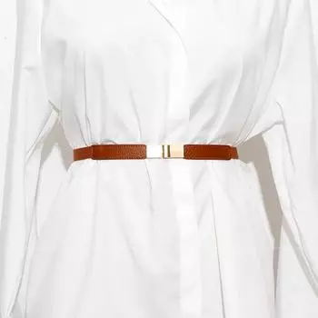 Женский ремень из кожи, узкий ремень для платья, регулируемый тонкий пояс, ремень для платья с винтажной золотой пряжкой, женский ремень из искусственной кожи