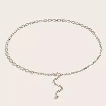 Женский ремень из металлической тонкой цепочке на талию, высококачественные универсальные аксессуары для платья, модный ремень, яркий пояс-цепочка для невесты серебряный