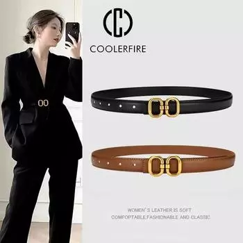 Женский ремень из натуральной кожи, модный повседневный дизайнерский женский универсальный женский регулируемый ремень, высококачественный брендовый ремень LB2275 100cm чёрный