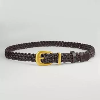 Женский ремень из натуральной кожи, первый слой коровьей кожи, непробиваемый ретро-ремень с пряжкой, плетеный женский ремень из чистой коровьей кожи 105cm