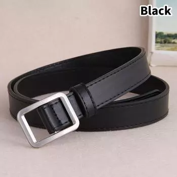 Женский ремень из натуральной кожи с золотой пряжкой-иглой, модный и универсальный, повседневный, с украшением, дизайнерский женский ремень чёрный