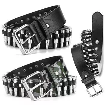 Женский ремень Модный широкий ремень в стиле панк Камуфляжный ремень Камуфляжный ремень с полыми заклепками Панк-рок Дикий регулируемый мужской ремень Молодежная тенденция 110cm
