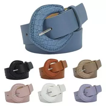Женский ремень, однотонный, с маленькими отверстиями, регулируемый, широкий, в этническом стиле, украшение на талию, искусственная кожа, змеиная текстура, женский поясной ремень, аксессуар для одежды синий