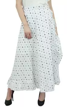 Женский ремень Pphagun с принтом черепа, хлопок, оборки, белая хиппи-накидка One Size белый