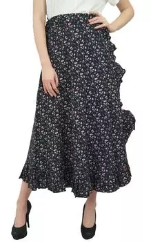 Женский ремень Pphagun с запахом и цветочным принтом, хлопок, оборки, магия One Size чёрный