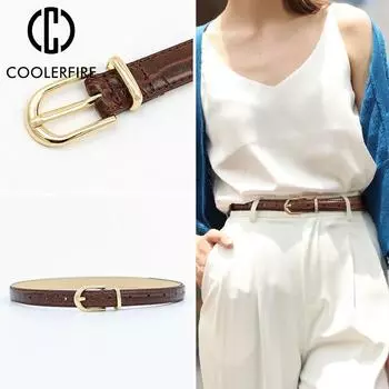 Женский ремень, простые стильные дизайнерские ремни, повседневные регулируемые женские ремни с игольными отверстиями, джинсы высшего качества с пряжкой, тонкий ремень LB2221 China&105CM чёрный