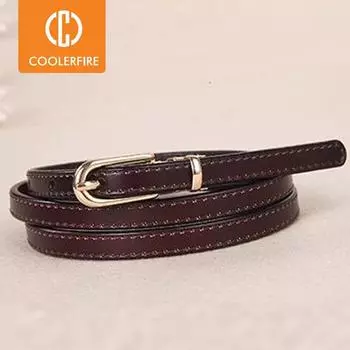 Женский ремень ярких цветов, тонкий ремень из натуральной кожи, женские поясные ремни для WomThin, тощий ремень для платья, высокое качество, пояс LB075 105CM чёрный