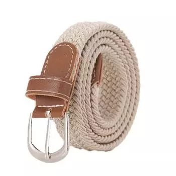 Женский ремень регулируемые штифты широкая эластичная лента без дырочек эластичный ремень скручивающийся свободный плетеный ремень модный аксессуар бежевый