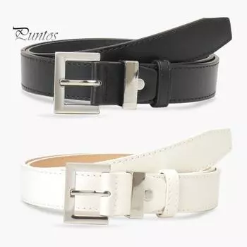 Женский ремень с геометрическими квадратными пуговицами, джинсовый ремень с регулируемой длиной, много отверстий, искусственная кожа чёрный