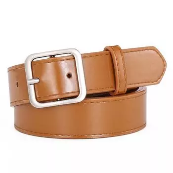 Женский ремень с квадратной пряжкой, студенческий винтажный модный тренд, декоративный повседневный ремень для брюк, женский 105cm хаки