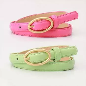 Женский ремень с металлической овальной пряжкой, декором и несколькими отверстиями, регулируемая длина, пояс из искусственной кожи, аксессуар для рубашки или свитера светло-желтого