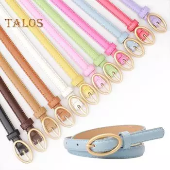 Женский ремень с металлической овальной пряжкой, декором и несколькими отверстиями, регулируемая длина, пояс из искусственной кожи, аксессуар для рубашки или свитера арбуз красный