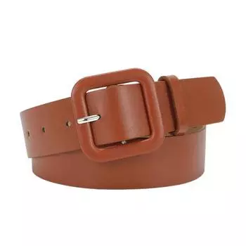 Женский ремень с несколькими отверстиями, регулируемая длина, квадратная пряжка, пояс из искусственной кожи, джинсовые платья, ремень ярких цветов верблюд