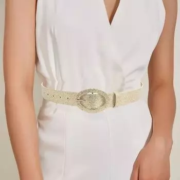 Женский ремень с несколькими отверстиями, регулируемая длина, пояс из искусственной кожи, джинсовые платья, блестящий ремень с блестками, аксессуары для одежды серебряный