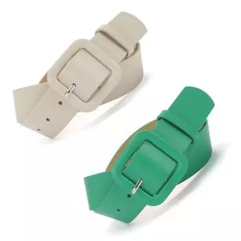 Женский ремень с несколькими отверстиями, регулируемая длина, квадратная пряжка, пояс из искусственной кожи, джинсовые платья, ремень ярких цветов розы красного