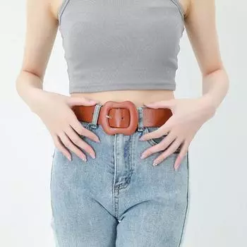 Женский ремень с несколькими отверстиями, регулируемая длина, пряжка из тыквы, пояс из искусственной кожи, одноцветный ремень, декоративные джинсовые аксессуары белый