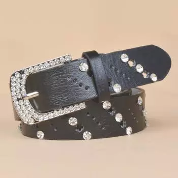 Женский ремень с пряжкой, модный повседневный ремень, женский ремень со стразами, пояс для танцев на открытом воздухе 110cm красный