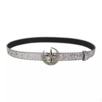 Женский ремень со стразами из искусственной кожи с металлической пряжкой, модный поясной ремень 103 см для